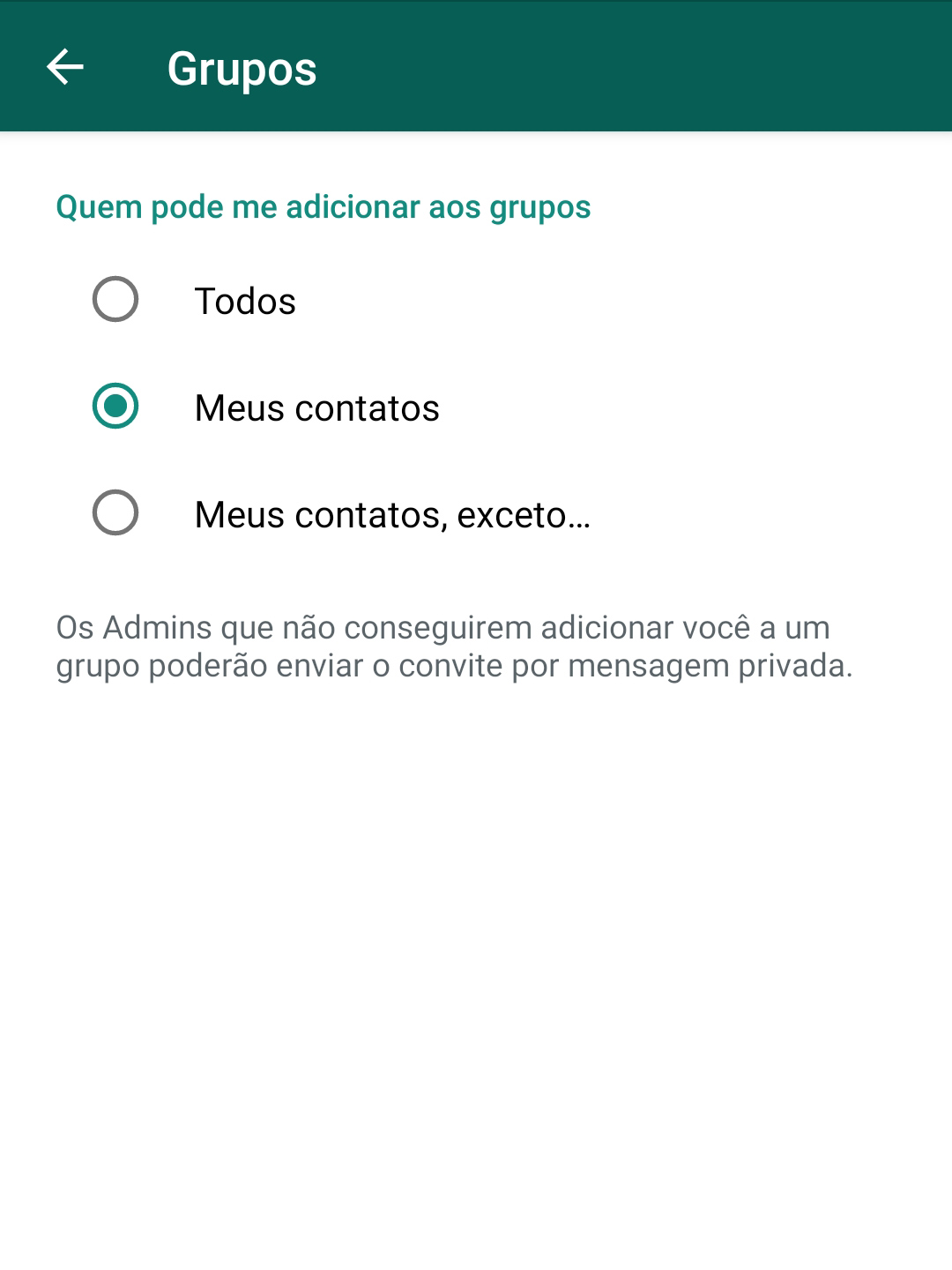 Como impedir que me adicionem em grupos do WhatsApp