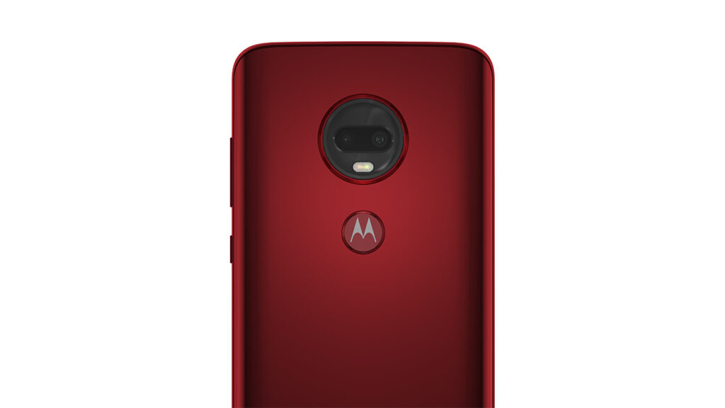 Moto G7 Plus na cor vermelha