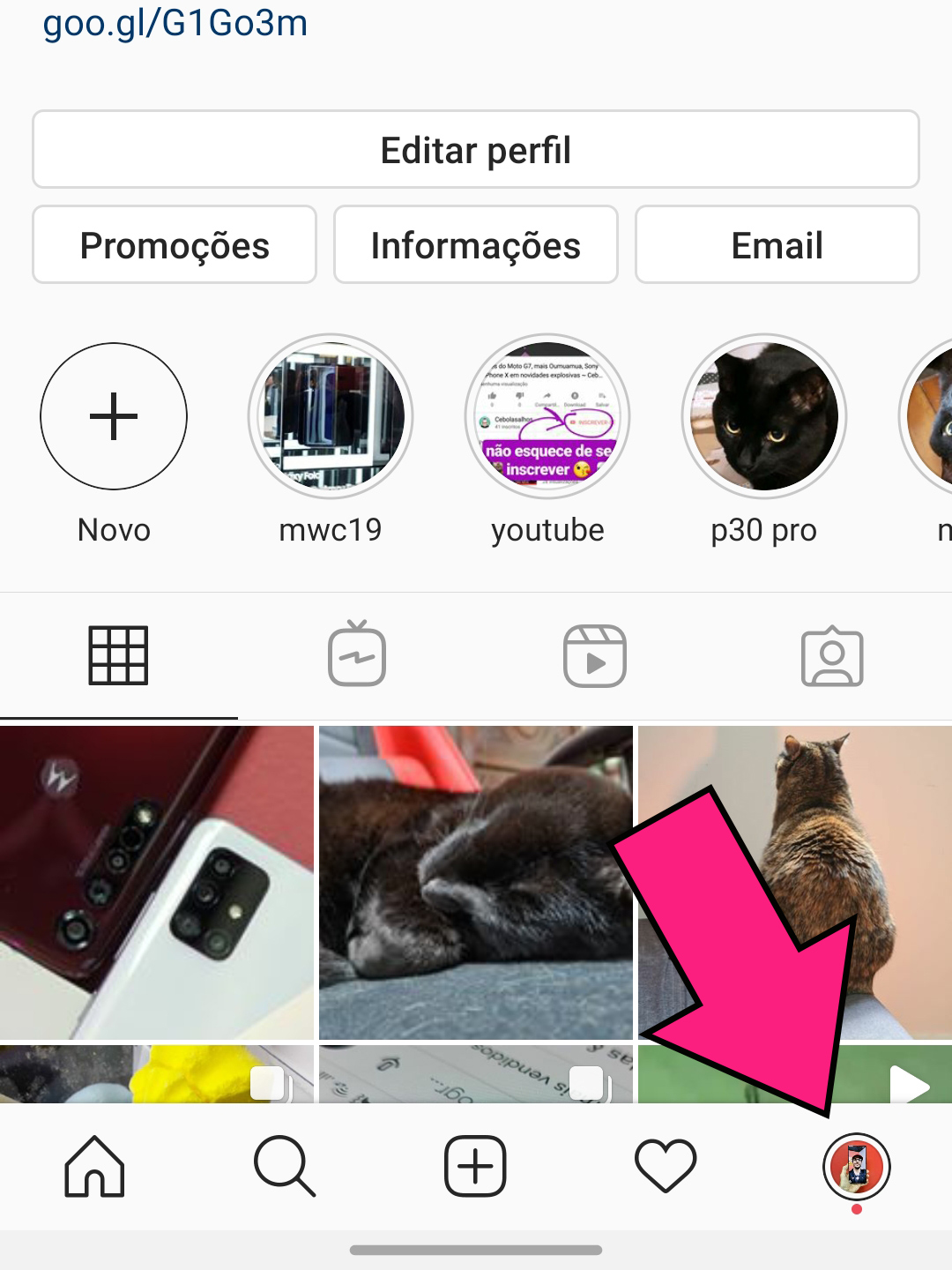 onde ver o que eu curti no instagram
