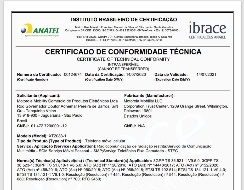 motorola xt2083 g9 play anatel