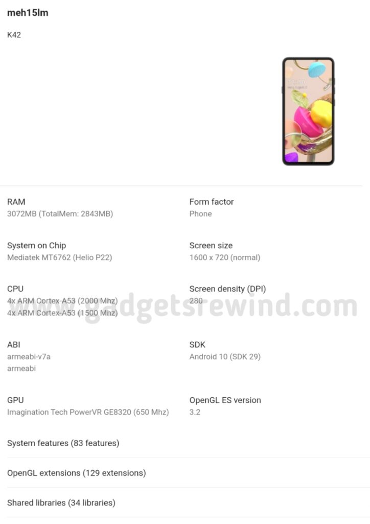 LG K41 no Google Play Console