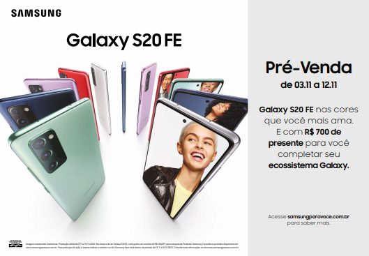 galaxy s20 fe pré-venda