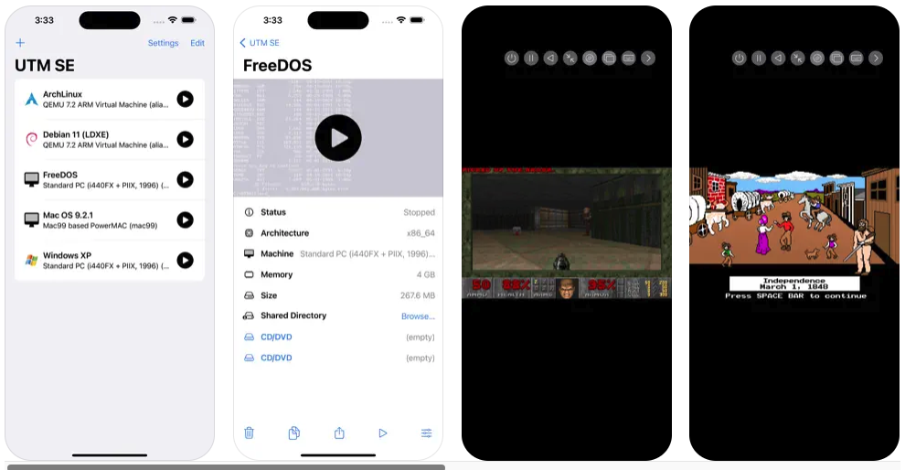 Capturas de tela do UTM SE na App Store