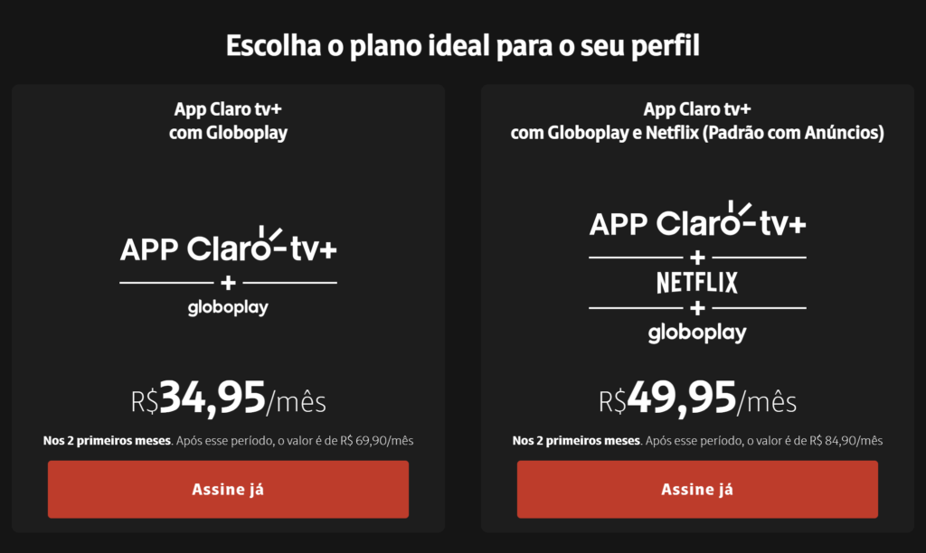 planos claro tv+ app