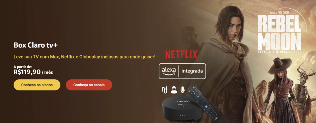 Plano Claro TV+ box