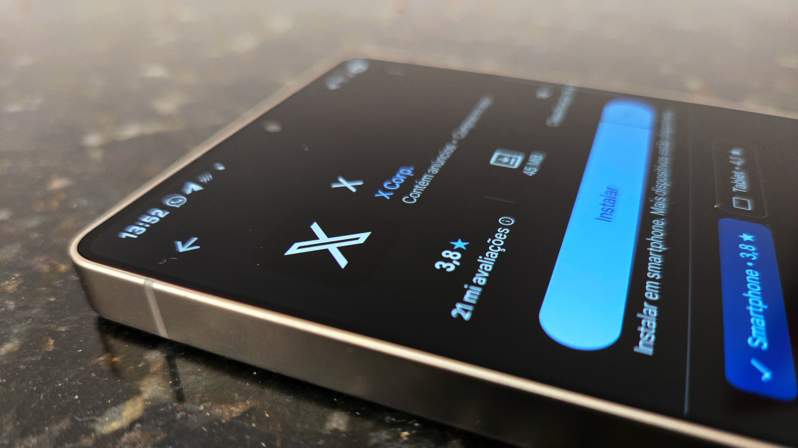 Página do X (Twitter) na Google Play Store