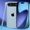 Suposto render do iPhone 17 Air com o papel de parede dele próprio como fundo