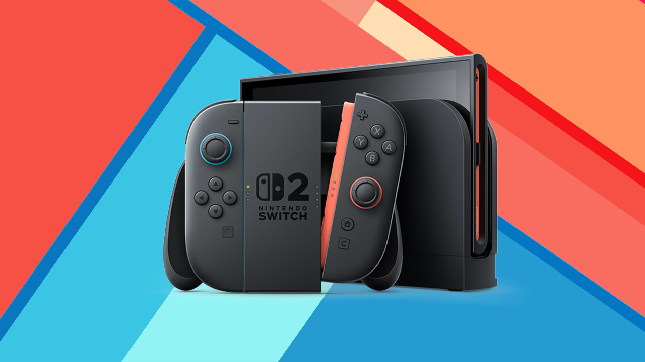 Imagem do Nintendo Switch 2 com o Joy-Con 2 semi-montado à frente da tela inserida no dock