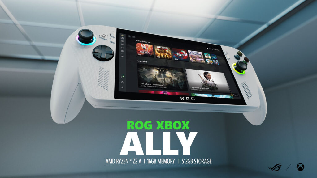 ROG Xbox Ally na cor branca