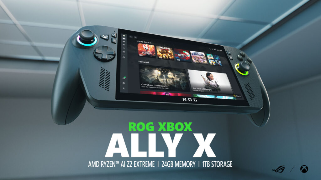 ROG Xbox Ally X na cor preta
