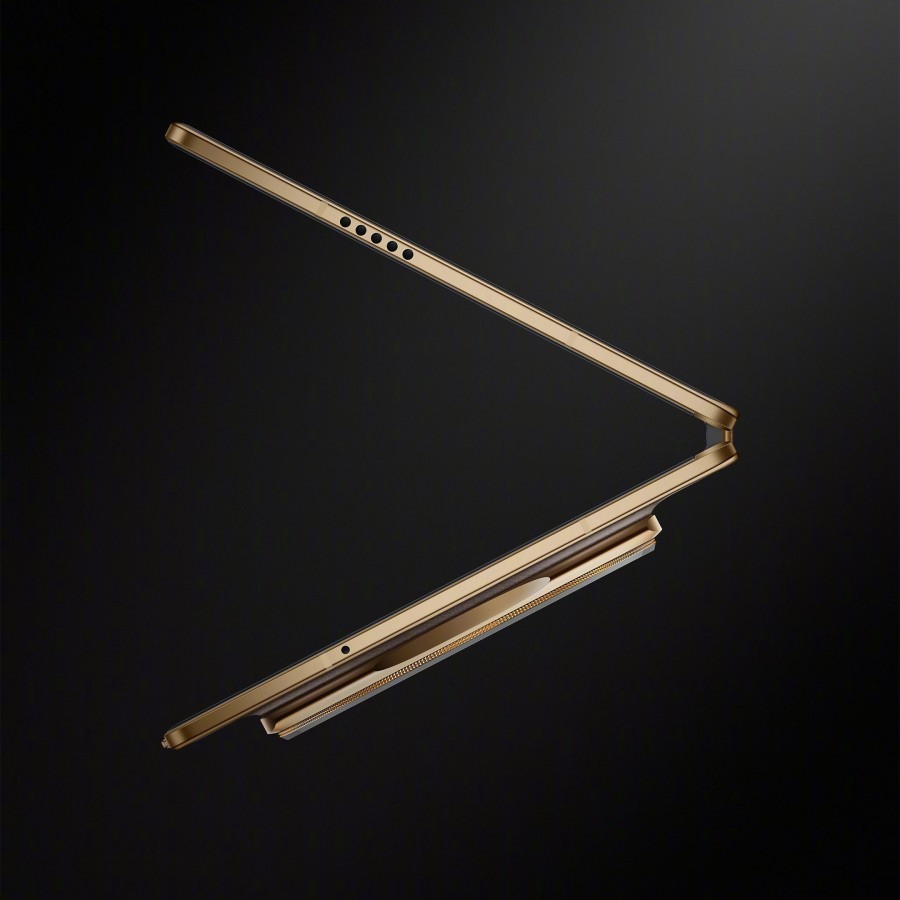 Honor Magic V5 semiaberto e visto de cima