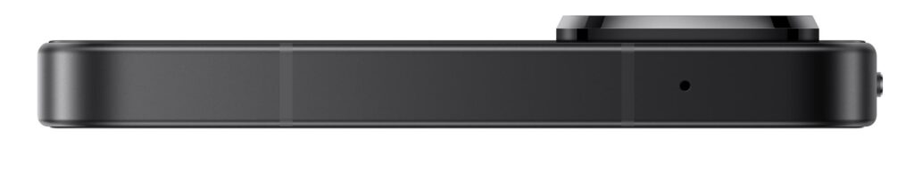 Suposto render em boa qualidade do Poco F7 na cor preta. Parte superior