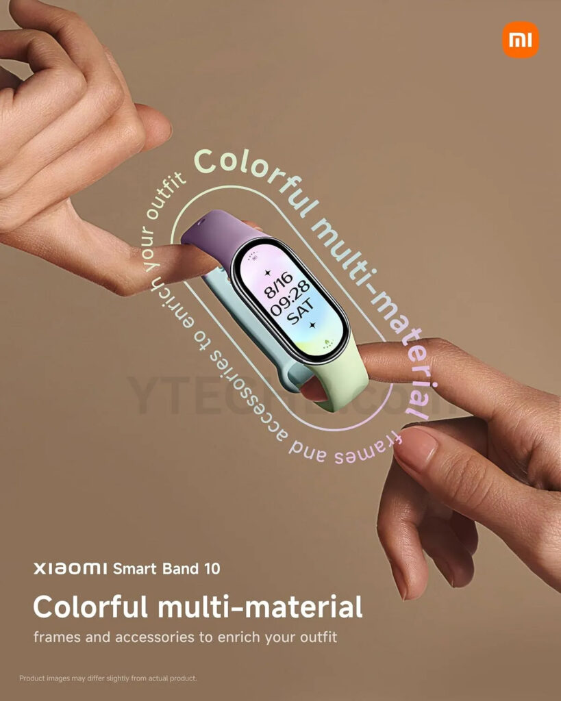 Pulseiras coloridas e de diferentes materiais na Smart Band 10