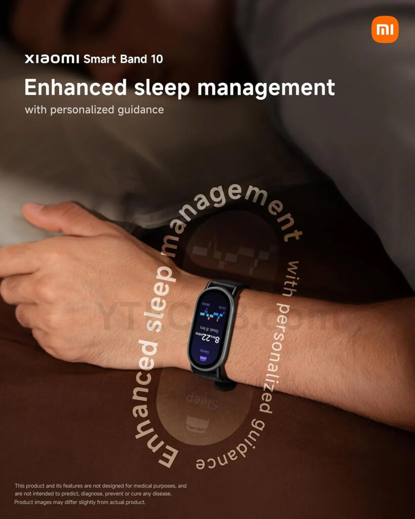 Smart band 10 terá gerenciamento de sono avançado