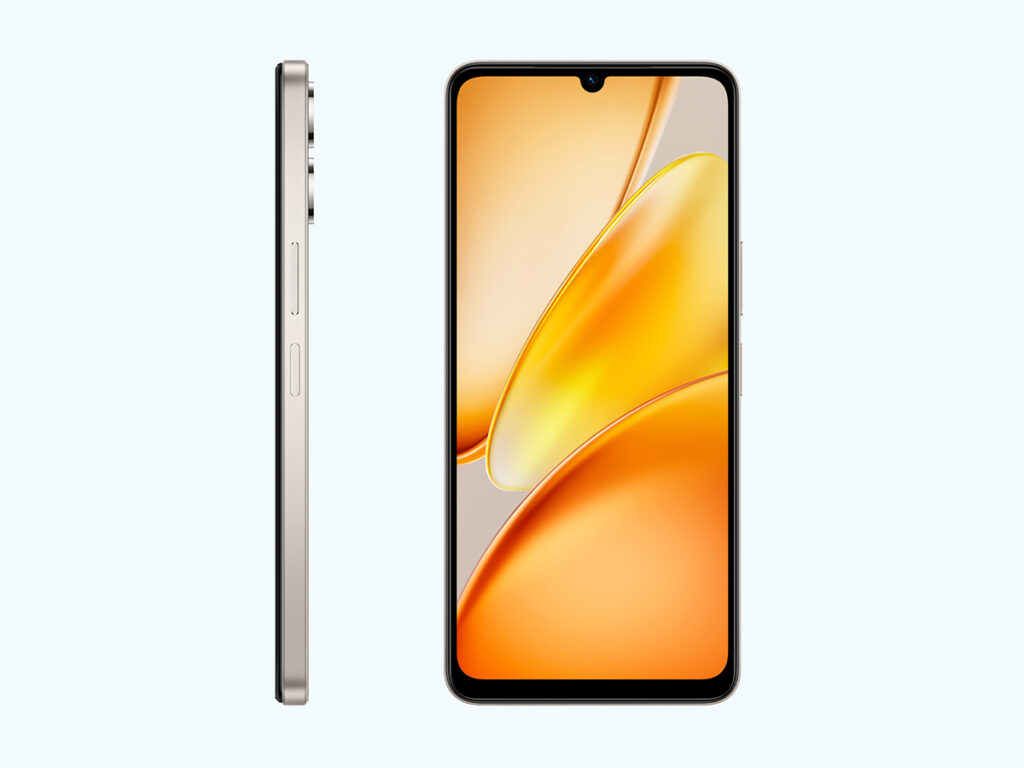 Vivo T4 Lite na cor ouro