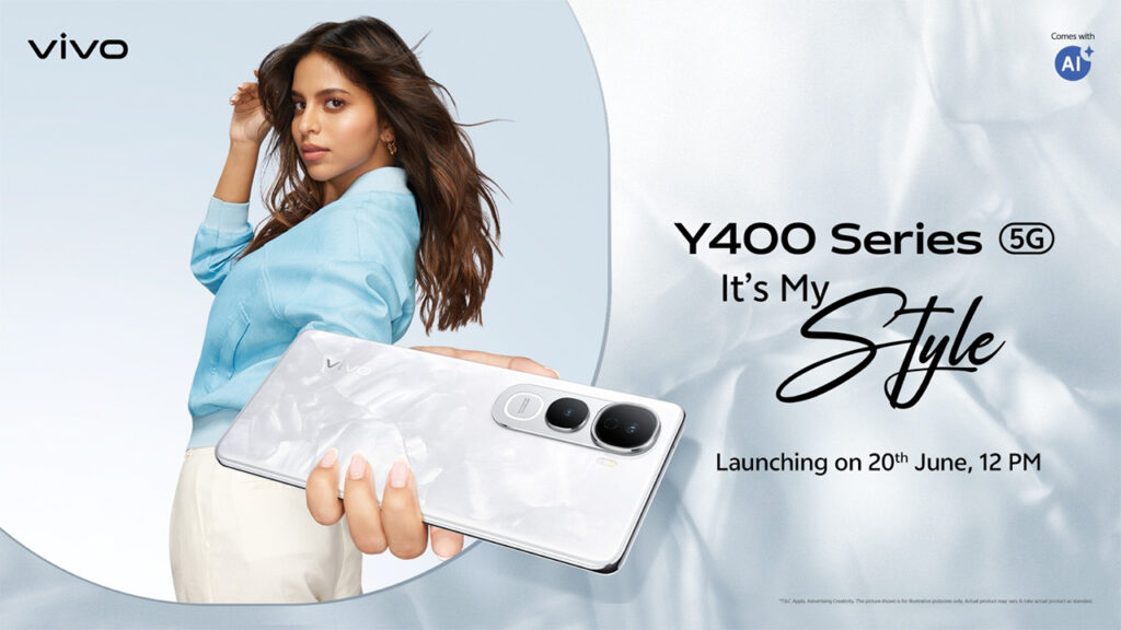 Imagem promocional com data e horário do lançamento do Vivo Y400 Pro na Índia