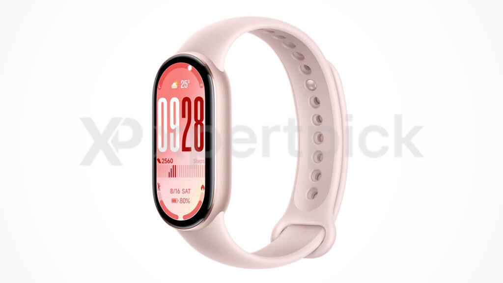 Xiaomi Smart Band 10 com pulseira rosa