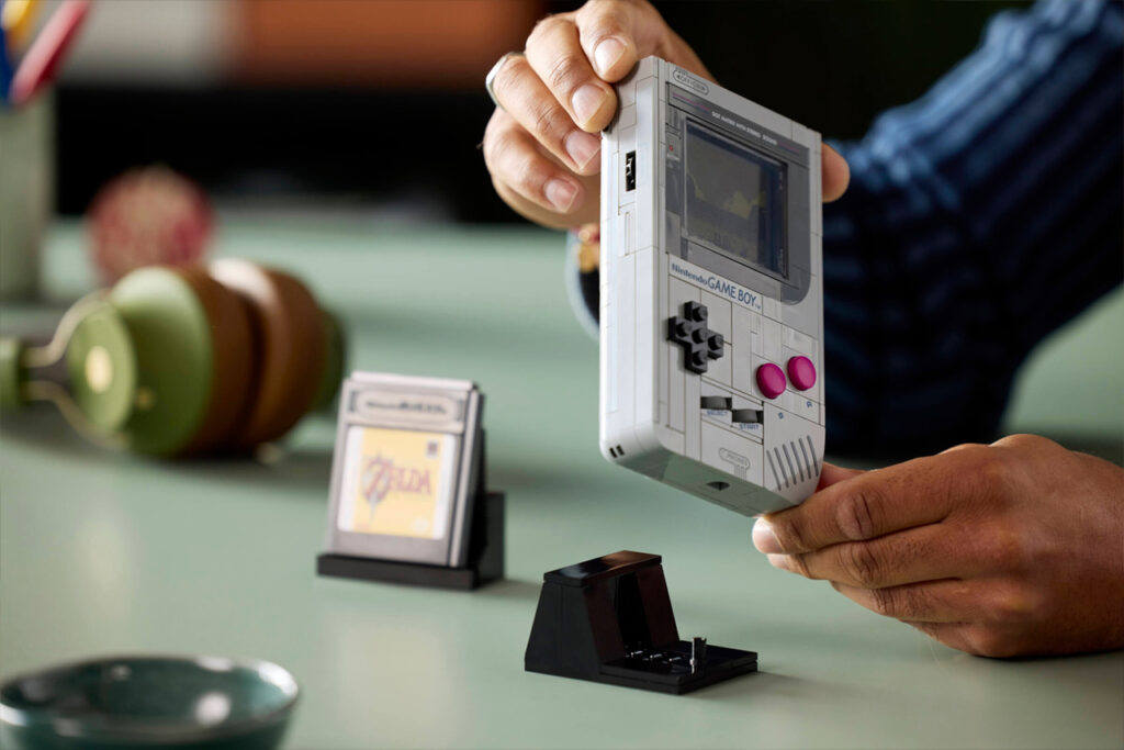 Detalhe do Game Boy de LEGO