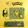 Coleção Razer | Pokémon tem periféricos que unem as cores preto e amarelo com imagens do Bulbassauro, Charmander, Pikachu e Squirtle