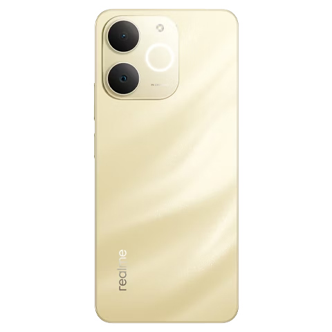 Realme Note 70T dourado: parte traseira