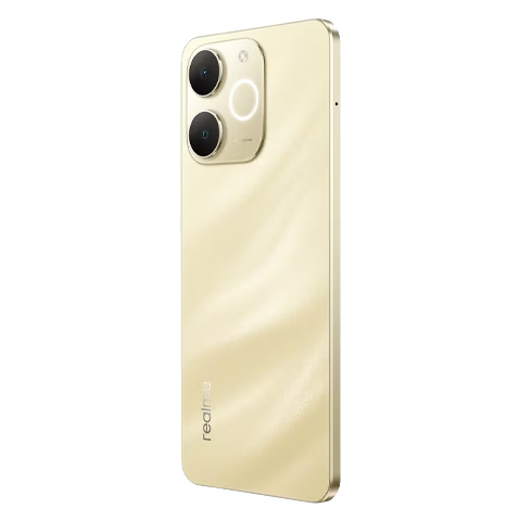 Realme Note 70T dourado: parte traseira