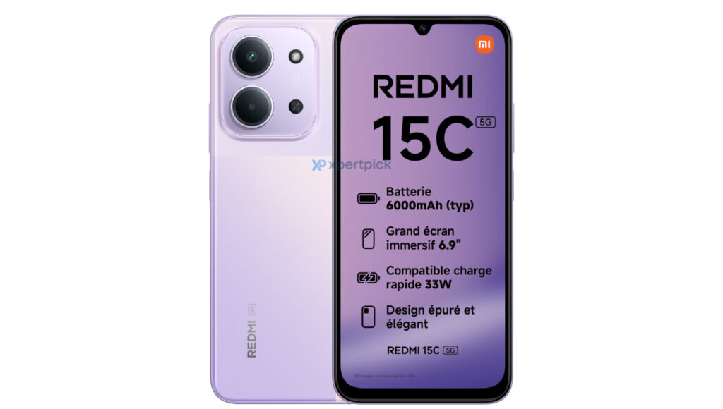 Redmi 15C lilás, conforme descrito na matéria