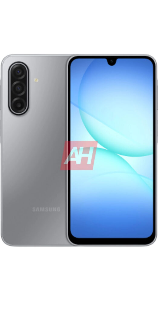 Traseira e tela do Galaxy A17 5G na cor cinza claro