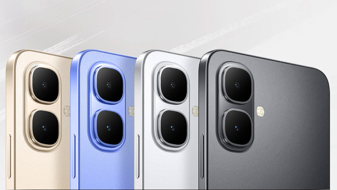 Infinix Smart 10 e suas quatro cores: dourado, azul, branco e cinza