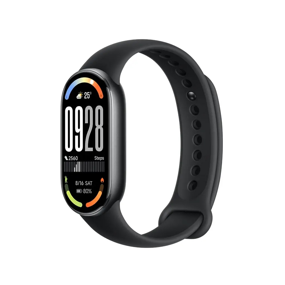 Xiaomi Smart Band 10 preta virada para a esquerda