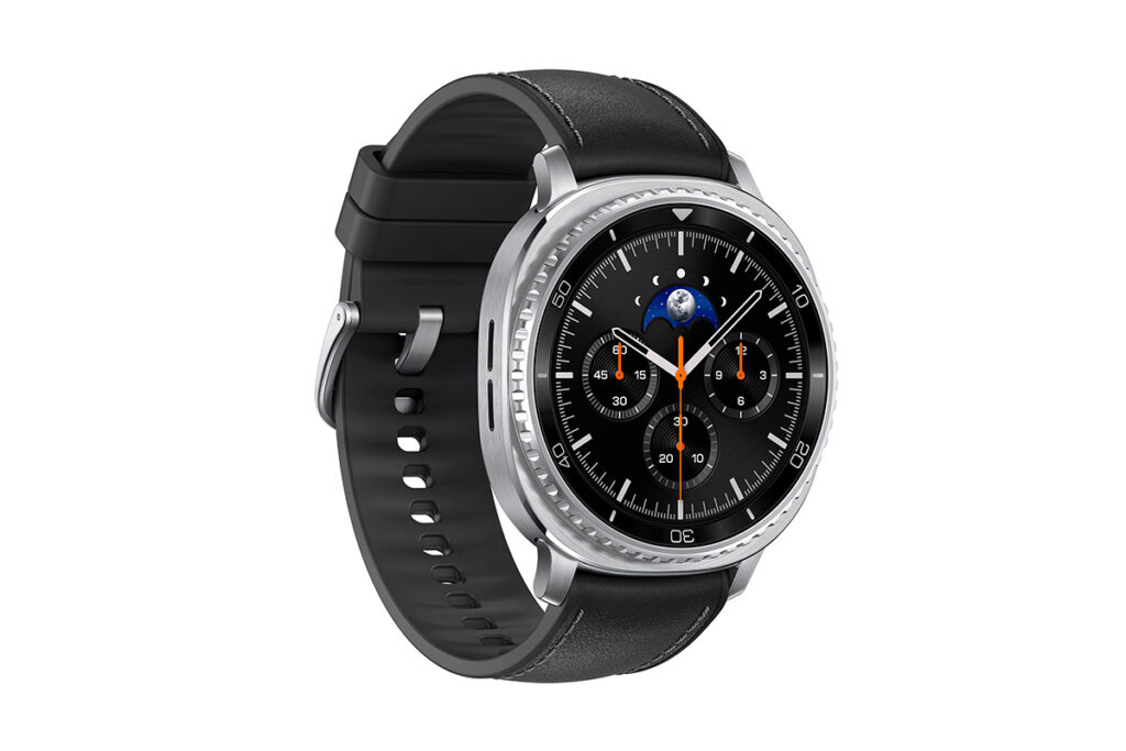Galaxy Watch 8 Classic preto virado para a esquerda