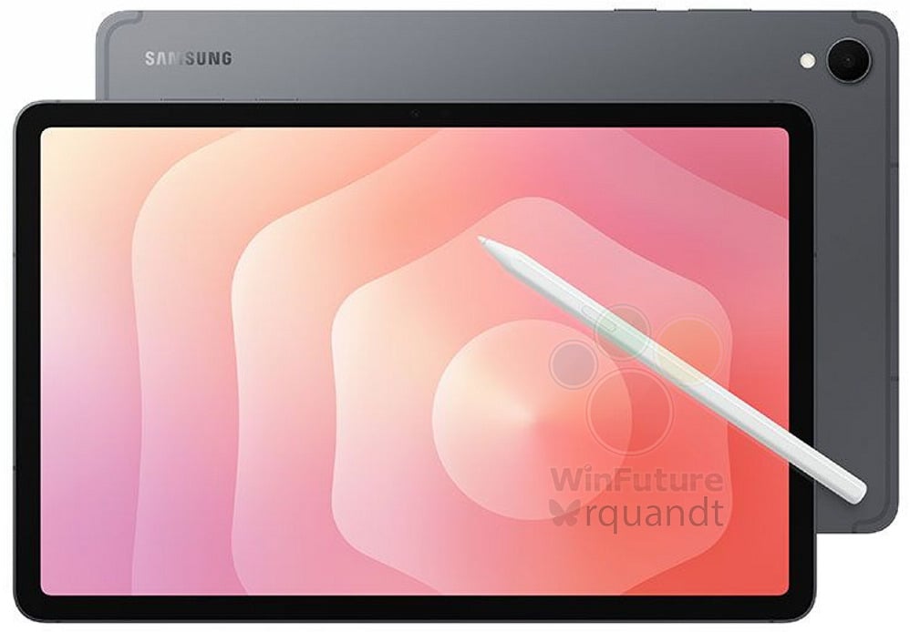 Tela e traseira do Galaxy Tab S11 cinza