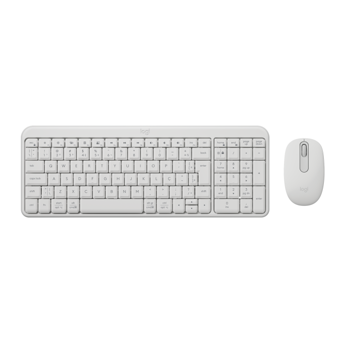 Combo MK250 da Logitech com teclado compacto e mouse na cor branca
