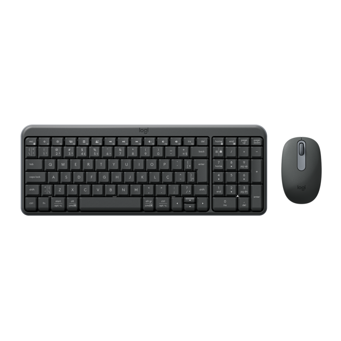Combo MK250 da Logitech com teclado compacto e mouse na cor preta