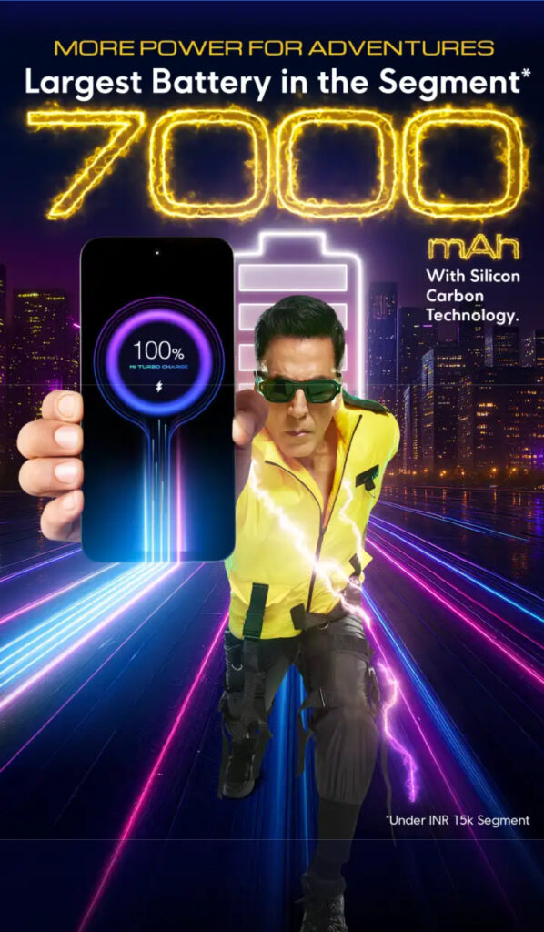 Mais poder para aventuras
Maior bateria do segmento
7.000 mAh