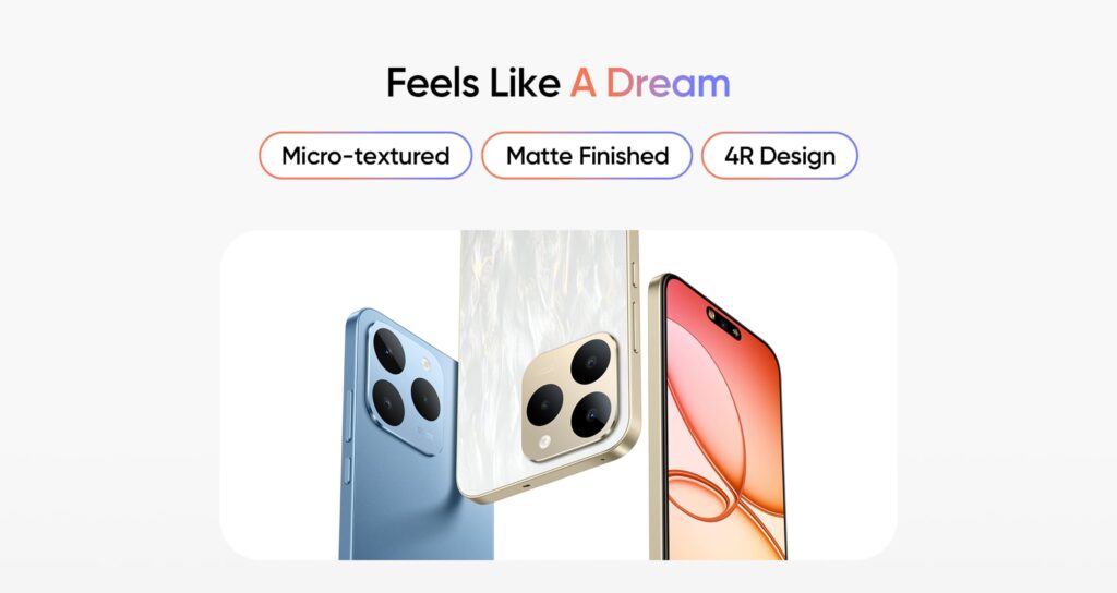 Realme 15T será vendido com opções de acabamento micro-texturizado, fosco e 4R