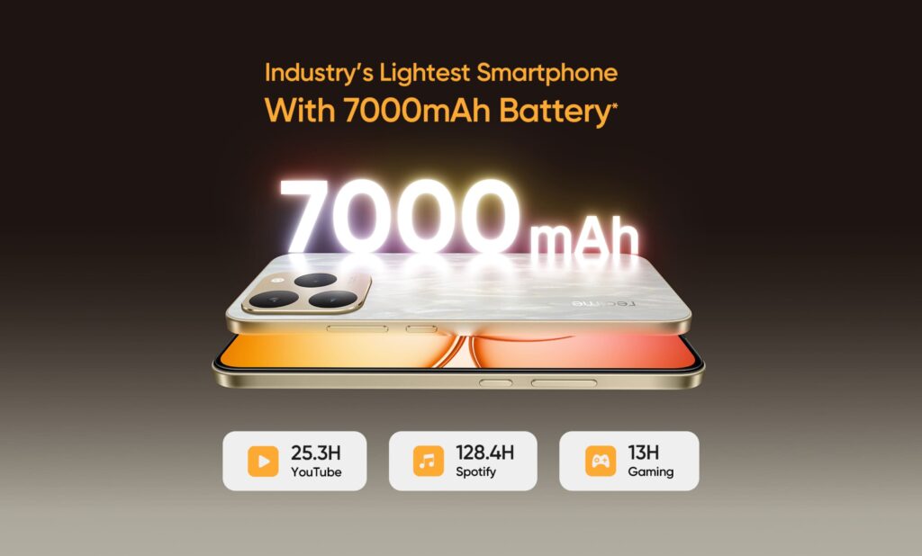 Bateria de 7.000 mAh com durações descritas na matéria