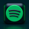 Ícone do Spotify em um cubo 3D