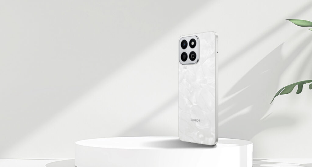 Honor X7c 5G na cor branca, ou Moonlight White