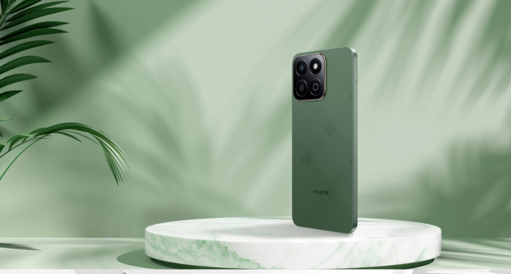 Honor X7c 5G na cor verde, ou Forest Green