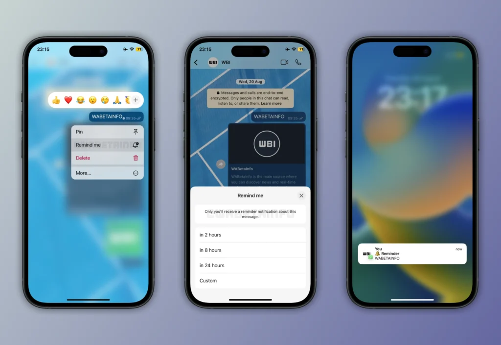 Lembrete no WhatsApp para iOS