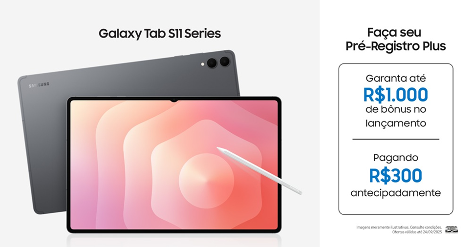 Banner do pré-registro Plus para a série Galaxy Tab S11