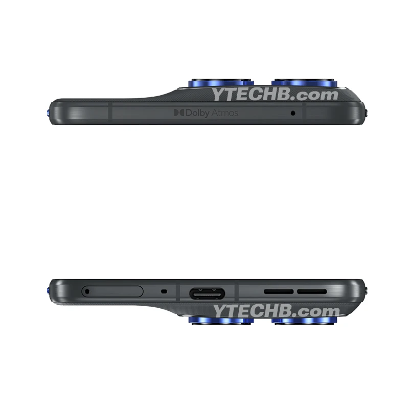 Partes superior e inferior do Motorola Edge 70 Gadget Gray