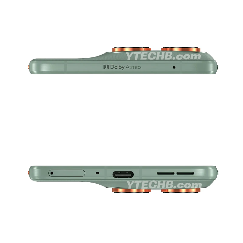 Partes superior e inferior do Motorola Edge 70 Lily Pad