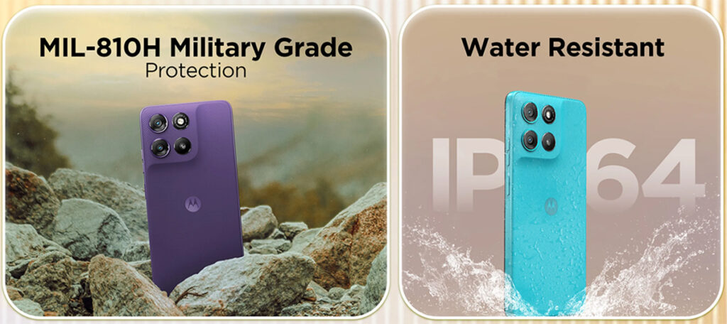 Resistência militar e certificação IP64 fazem parte do pacote de durabilidade do Moto G67 Power