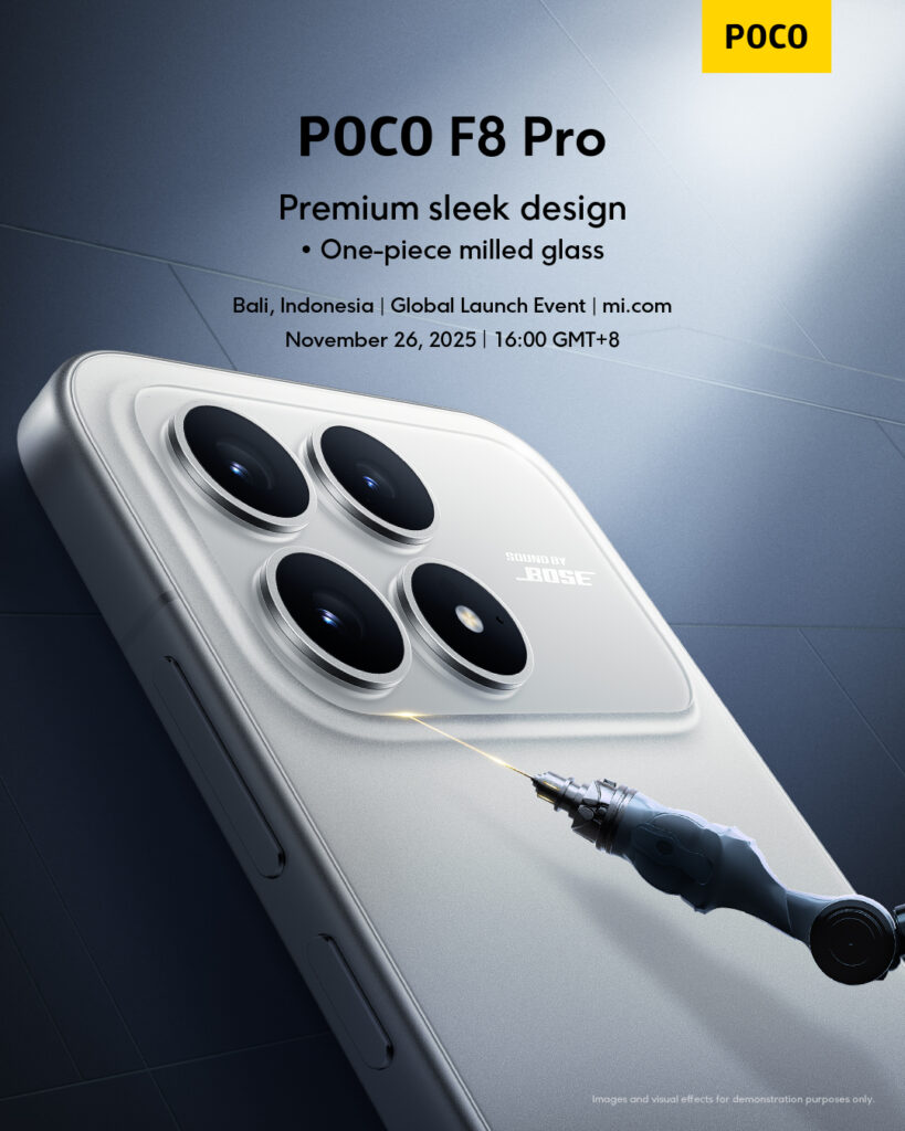 Poco F8 Pro tem design fino com vidro fresado de peça única