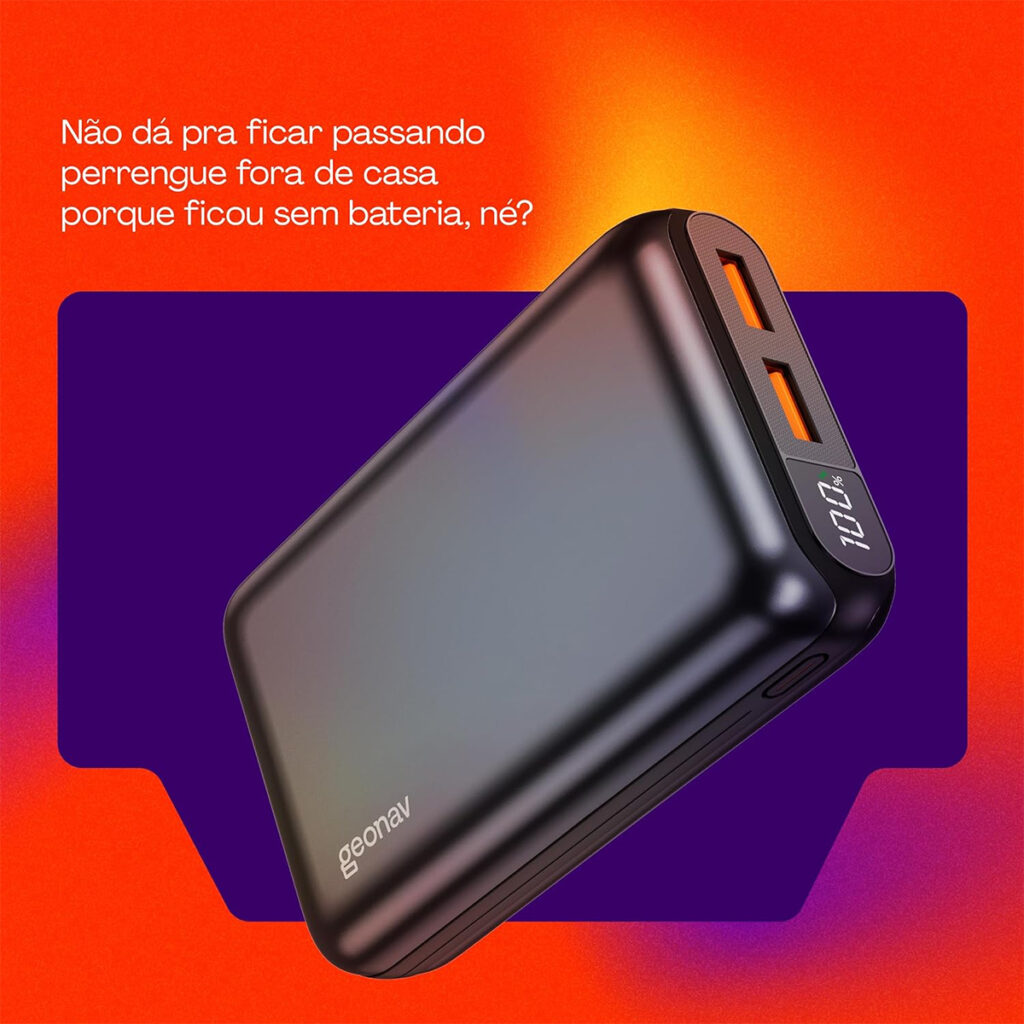 Carregador Portátil Universal 20.000 mAh Geonav PB20K20WSG