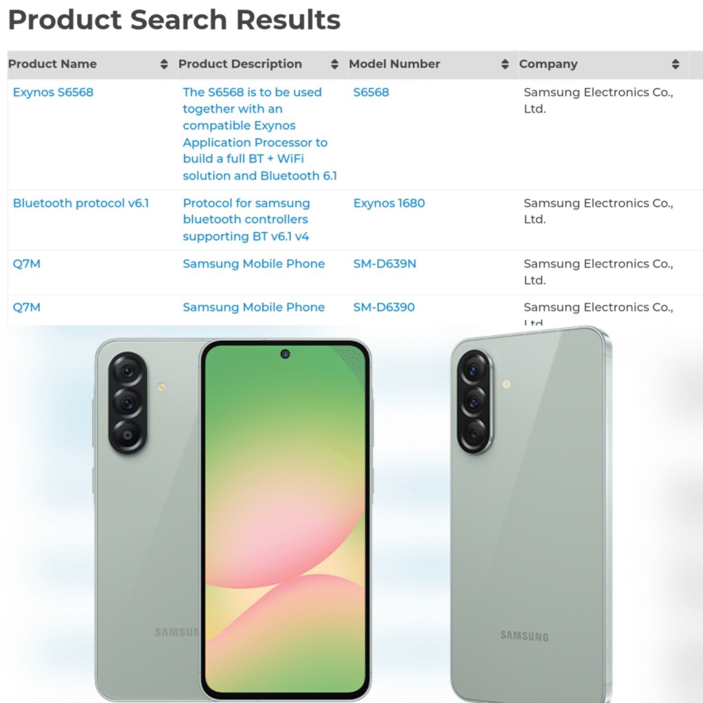 Registro do Exynos 1680 no Bluetooth SIG mostra suporte ao BT 6.1