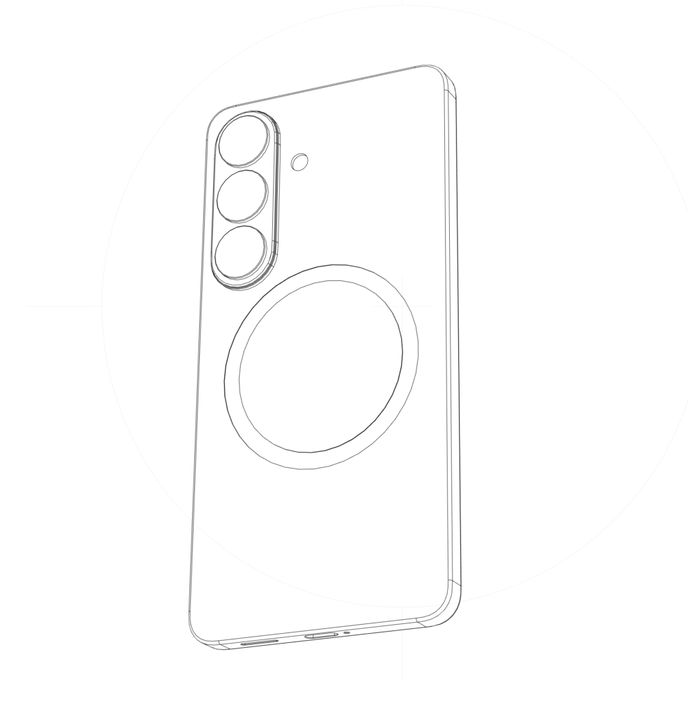 Desenho do Galaxy S26 publicado por Ice Universe no X/Twitter