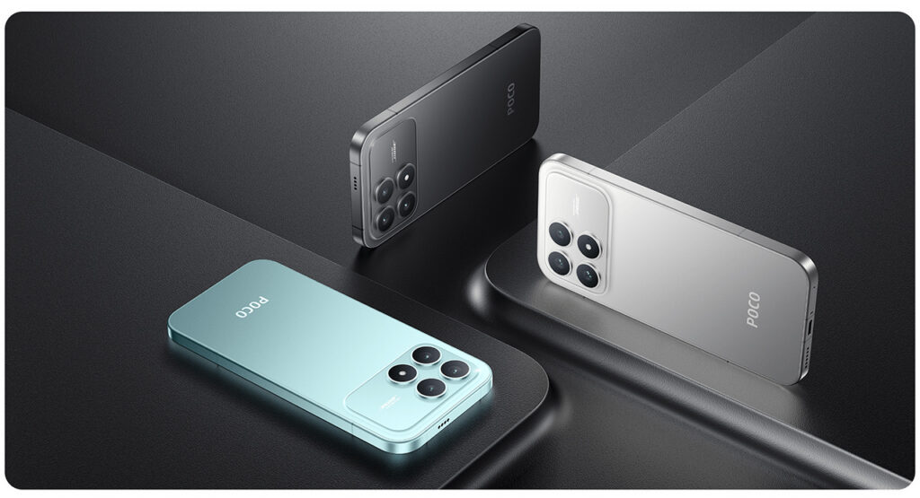 Poco F8 Pro em suas três opções de cor