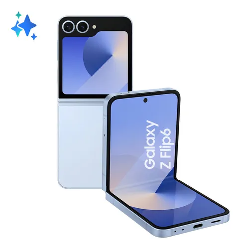 Celular Samsung Galaxy Z Flip6 5g, 512gb, 12gb Ram, Tela 6.7 , Câm. Dupla + Selfie 50mp, Galaxy Ai Azul